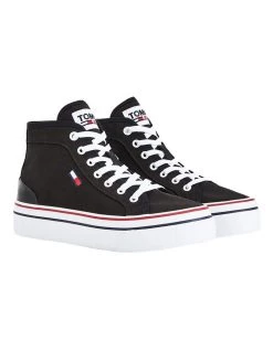 Best reviews of 🥰 Tommy Hilfiger Black Mid-Top Flatform Trainers 🎉