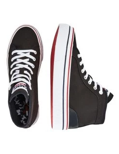 Best reviews of 🥰 Tommy Hilfiger Black Mid-Top Flatform Trainers 🎉 -Women Shoes shop 846561970 3 720x928