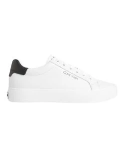 Cheap 😀 Calvin Klein Vulcanised White/Black Leather Lace Up 👟 Sneaker 🛒