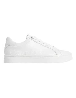 Promo 🥰 Calvin Klein Cupsole Logo Triple White Lace Up 👟 Sneaker 😀