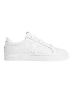 Flash Sale 🥰 Calvin Klein Cupsole Logo Triple White Lace Up 👟 Sneaker 💯