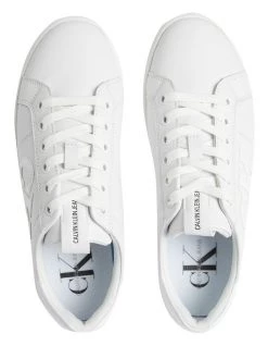 Flash Sale 🥰 Calvin Klein Cupsole Logo Triple White Lace Up 👟 Sneaker 💯 -Women Shoes shop 847903690 4 720x928