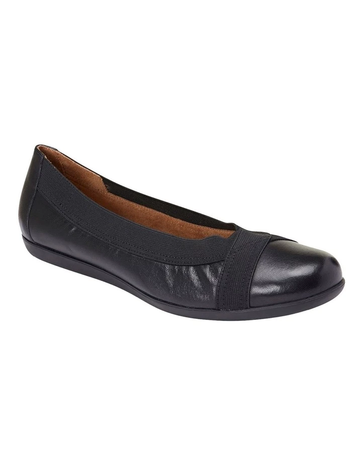 Buy 😀 Wide Steps Amanda Black Glove/Elastic Flat 👟 Shoes 👏 2 Buy 😀 Wide Steps Amanda Black Glove/Elastic Flat 👟 Shoes 👏 - Image 2