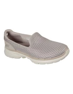 Budget 🔔 Skechers GOwalk 6 Big Splash Taupe 👟 Sneaker 😀