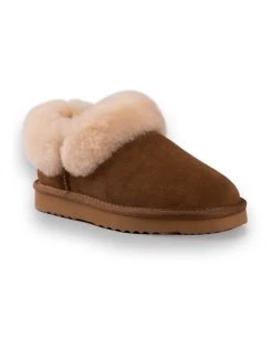 Flash Sale 🛒 AUS WOOLI UGG UNISEX SHEEPSKIN WOOL TRADITIONAL ANKLE SLIPPERS - Tan ✨