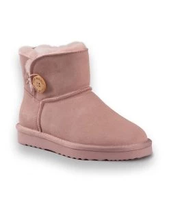 Discount 🔔 AUS WOOLI UGG SHORT SHEEPSKIN BUTTON BOOT - Pale Pink 🌟