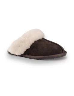 Best deal 🔥 AUS WOOLI UGG UNISEX SHEEPSKIN WOOL SHELLEY Slippers - Dark Grey 😉