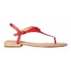 Deals ⭐ Lauren Ralph Lauren Ellington Red Leather Flat 🩴 Sandal 🧨