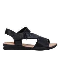 Best Sale 👏 Hush Puppies Nizki Black Leather 🩴 Sandal ✨
