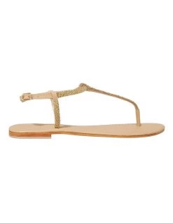 Best deal ⌛ Seed Heritage Kaia Beaded Gold Flat 🩴 Sandal 🌟