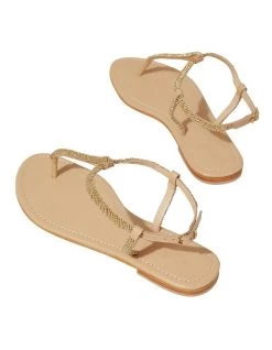 Best deal ⌛ Seed Heritage Kaia Beaded Gold Flat 🩴 Sandal 🌟 -Women Shoes shop 859558690 4 720x928