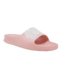 Brand new 🌟 Lacoste Croco 2.0 Pink/White Synthetic Print Slides 💯