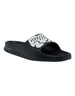 Brand new ⌛ Lacoste Croco 2.0 Black/White Synthetic Print Slides 🤩