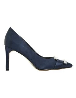 Cheap ✨ Alan Pinkus Madison Navy Fabric Heeled 👟 Shoes ✨