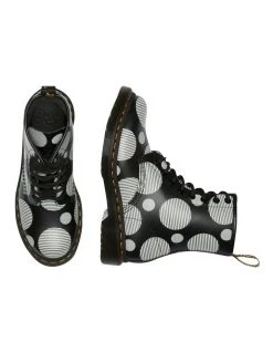 Best Sale ⭐ Dr Martens 1460 Black Leather Polka Dot Boot ✔️ -Women Shoes shop 866122390 3 720x928