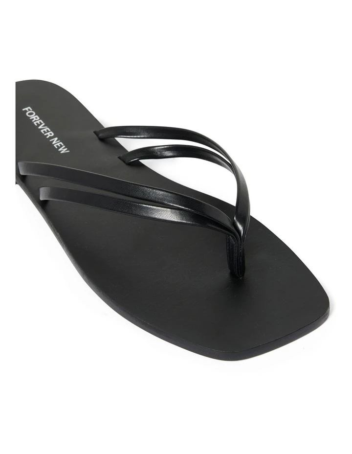 Promo 😀 Forever New Marie Black Toe Post Slide ✔️ 1 Promo 😀 Forever New Marie Black Toe Post Slide ✔️