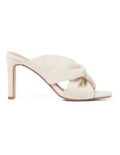 Coupon 👏 Forever New Jada Linen Knot White Mule Heel 👍
