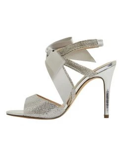Outlet ✔️ NINA Claudia Silver Glitter Satin 🩴 Sandals 😍 -Women Shoes shop 871763500 3 720x928