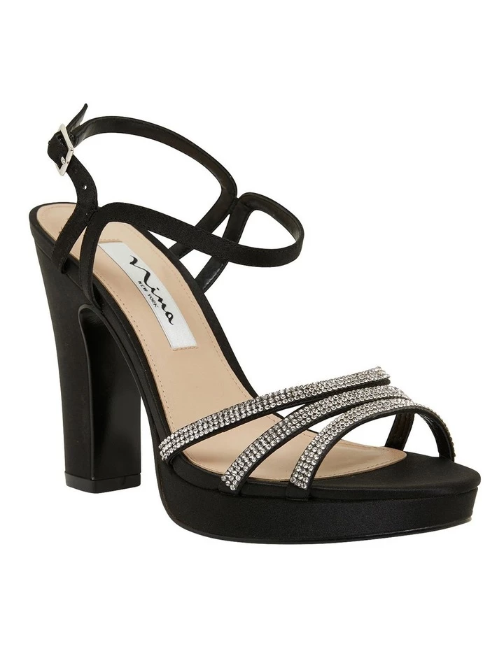 Cheap π― NINA Saralyn Black Satin π©΄ Sandals π₯ 2 Cheap π― NINA Saralyn Black Satin π©΄ Sandals π₯ - Image 2