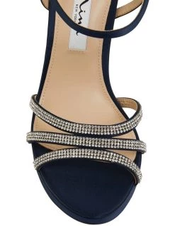 Buy 🤩 NINA Saralyn Navy Satin 🩴 Sandals 🔥 -Women Shoes shop 871764580 6 720x928