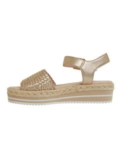 New ⌛ Jane Debster Debbie Soft Gold Weave 🩴 Sandals 💯 -Women Shoes shop 874924840 3 720x928