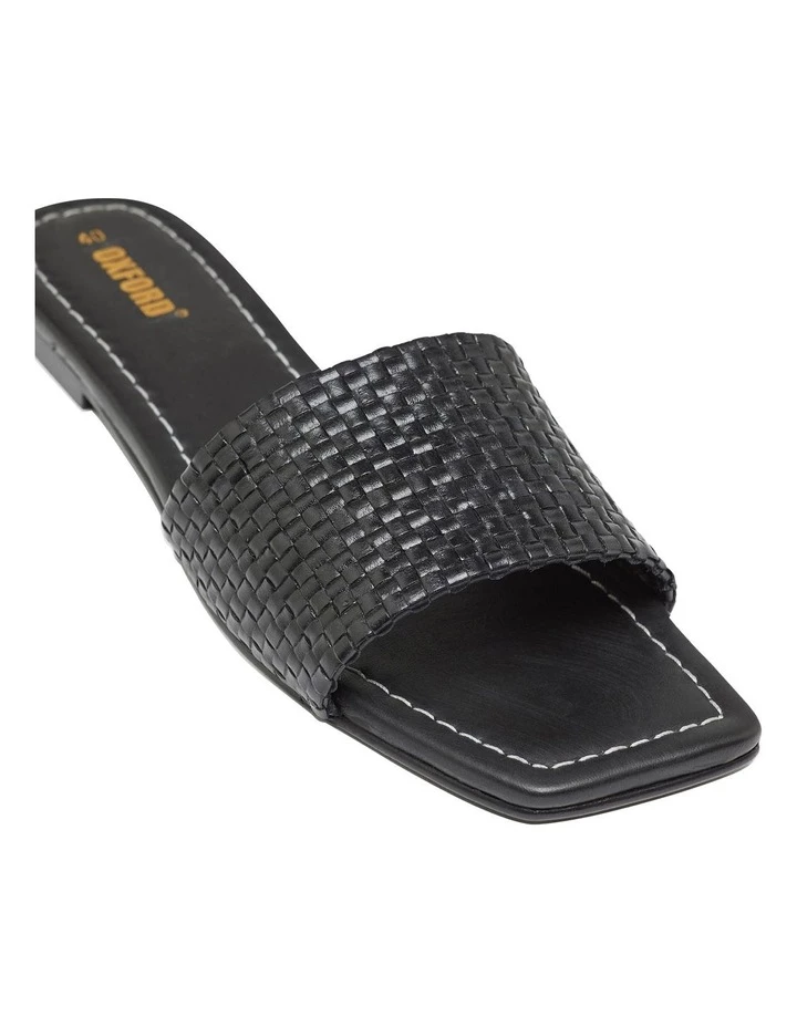 Budget π Oxford Ayla Black Woven Leather Slide π 4 Budget π Oxford Ayla Black Woven Leather Slide π - Image 4