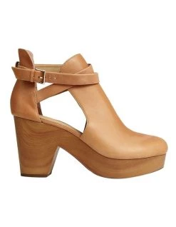 Hot Sale π Belle & Bloom Fearless Tan Clog Ankle Boot β€οΈ