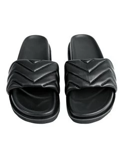 Buy 🥰 Belle & Bloom Go Get 'Em Black Quilted Slide 🤩 -Women Shoes shop 889076440 5 720x928